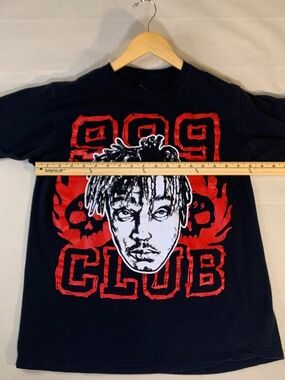 Juice WRLD 999 Club Portrait Graphic Tee Black Red Streetwear Men's Medium